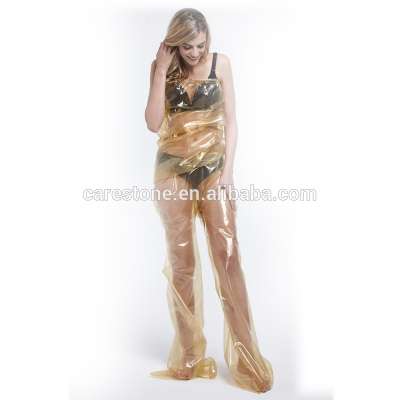 2020 hot sale body protect disposable transparent PE trousers plastic sauna pant for women