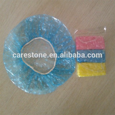 blue color waterproof shower cap for hotel