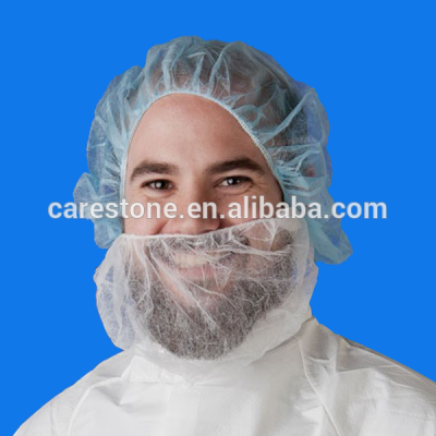 white disposable nonwoven beard cover for food processing