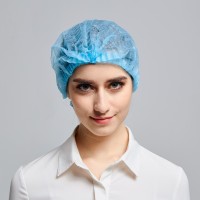 2019 PP Nonwoven mob hair cap Disposable colorful mob cap double elastic